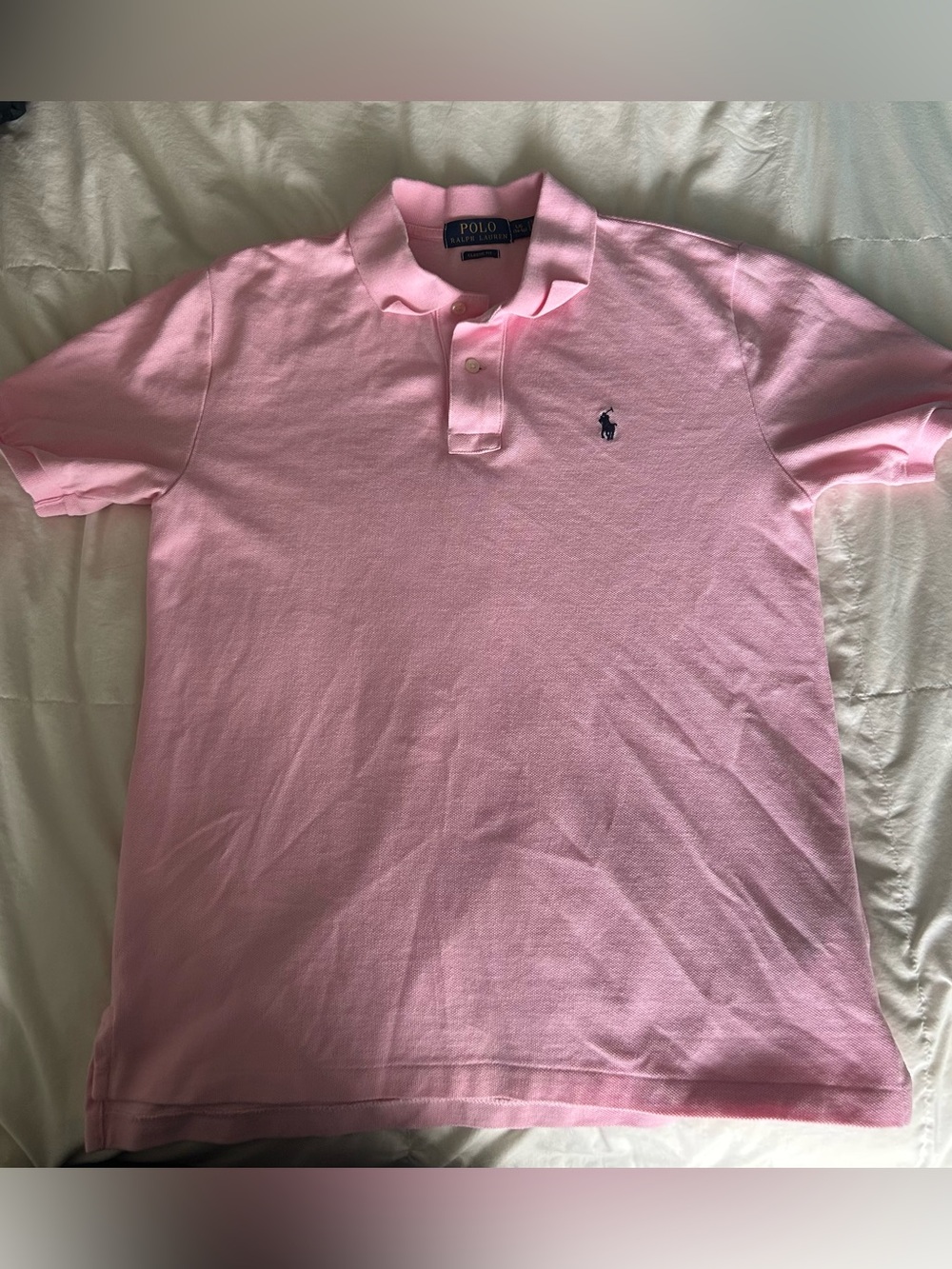 Polo by Ralph Lauren Light Pink boys Classic Polo with Navy Pony. Large 14/16.